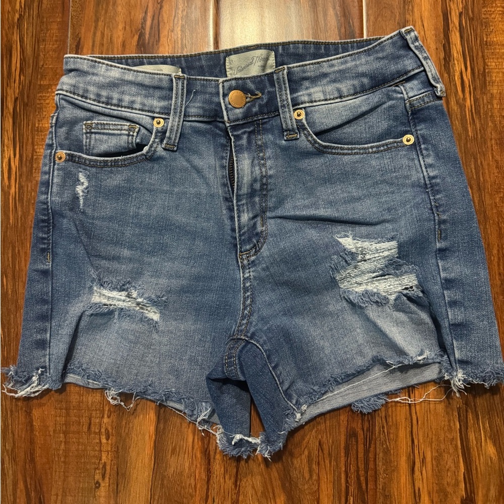 Universal Blue Distressed Jean Shorts High-Waisted